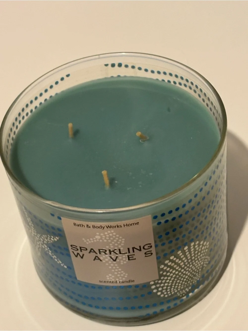 Bath & Body Works Sparkling Waves Blue & Silver Scented Candle